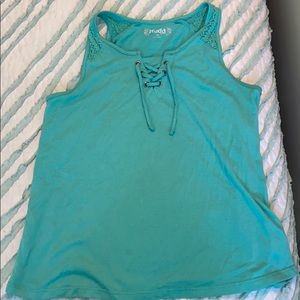 Teal mudd tank top